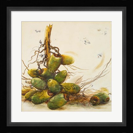Framed Racimo de Cocos I Print