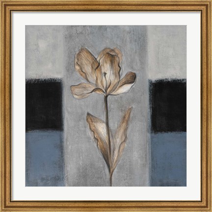 Framed Tulips in Blue I Print