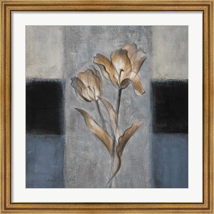 Framed Tulips in Blue II Print