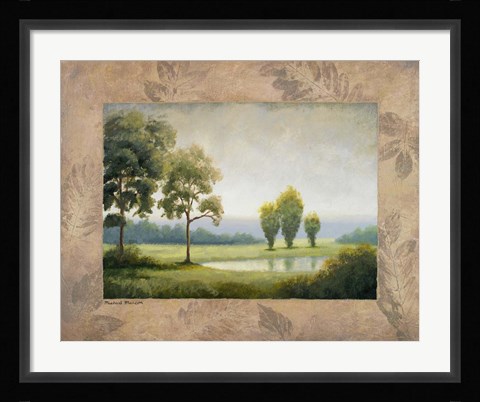 Framed Green Land I Print