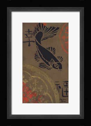 Framed Koi Shield I Print
