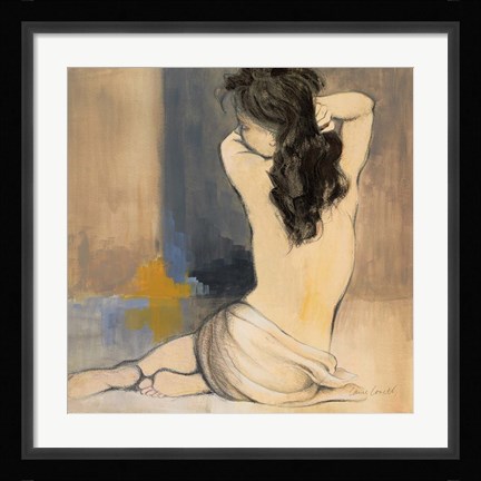 Framed Waking Woman I (blue) Print