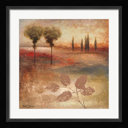 Framed Warm Textural Landscape I Print