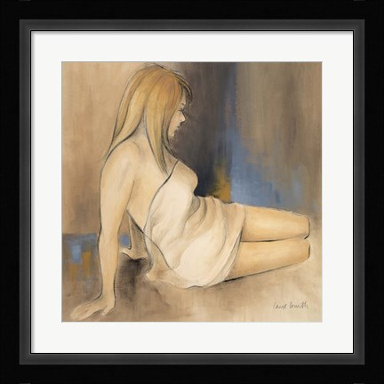 Framed Waking Woman II (blue) Print