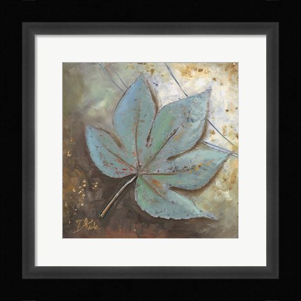 Framed Turquoise Leaf II Print