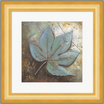 Framed Turquoise Leaf II Print