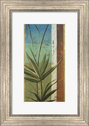 Framed Bamboo &amp; Stripes I Print