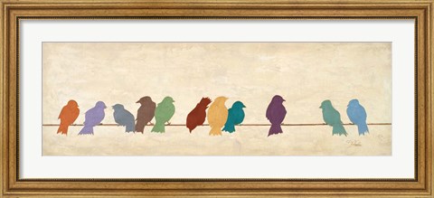 Framed Birds Meeting  (assorted colors) Print