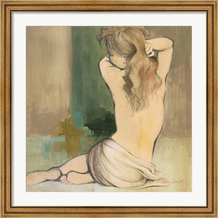 Framed Waking Woman I (green) Print