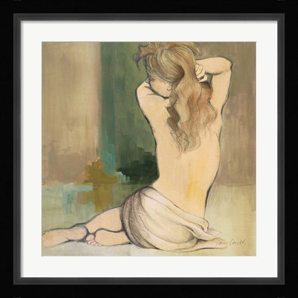 Framed Waking Woman I (green) Print