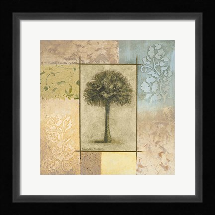 Framed Palm Woodcut I Print