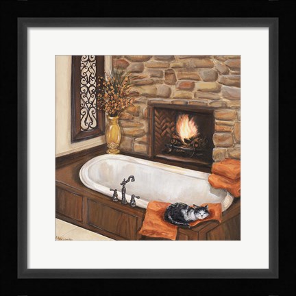 Framed Fireplace Escape I Print