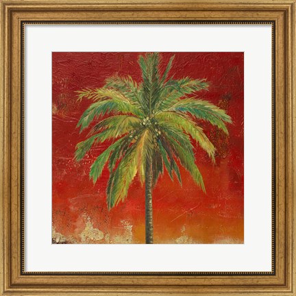 Framed La Palma on Red I Print