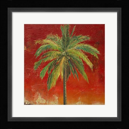 Framed La Palma on Red I Print