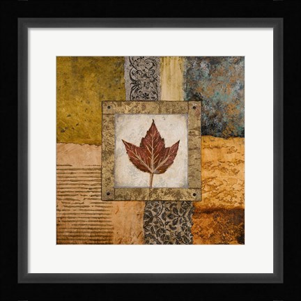 Framed Fallen Leaf I (red) Print