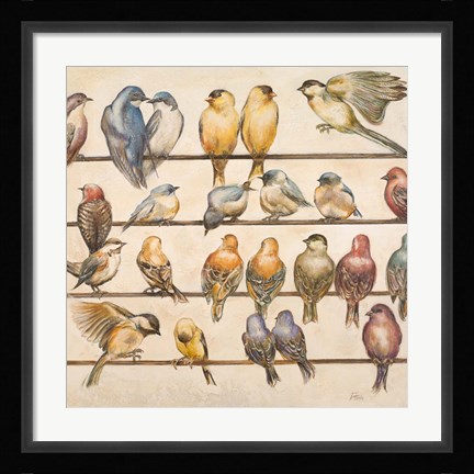 Framed Gleeful Gathering I Print