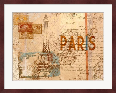 Framed Paris Postcard Print