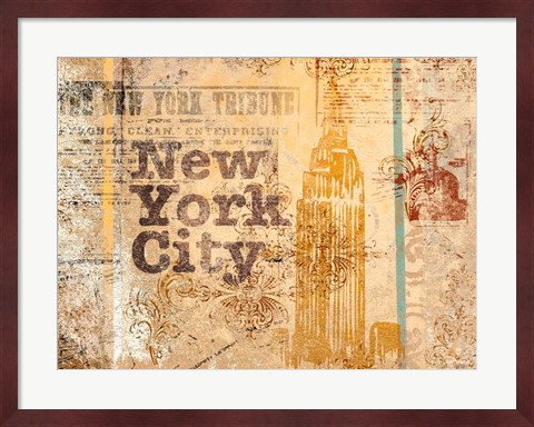 Framed New York Postcard Print