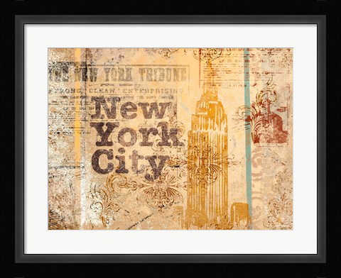 Framed New York Postcard Print