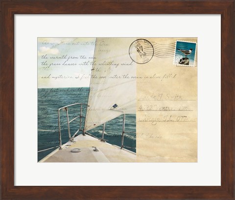Framed Voyage Postcard I Print