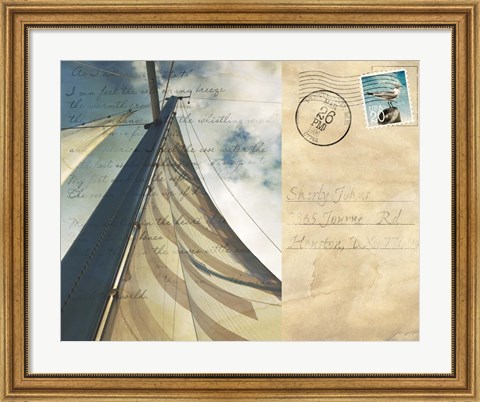 Framed Voyage Postcard II Print