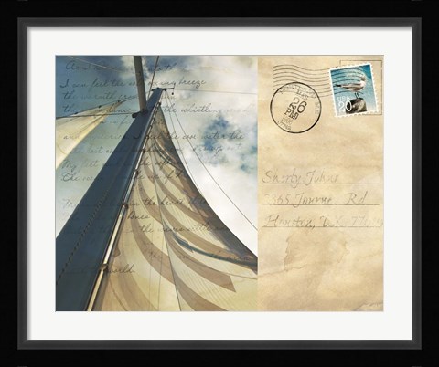Framed Voyage Postcard II Print