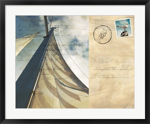 Framed Voyage Postcard II Print