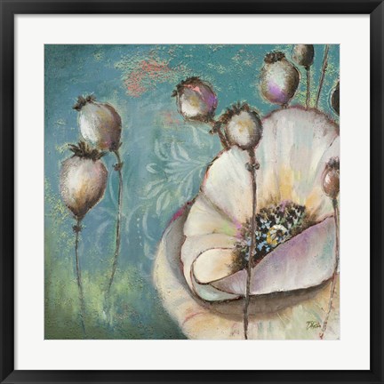 Framed Blue Poppies I Print