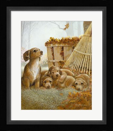 Framed Autumn Playtime Print