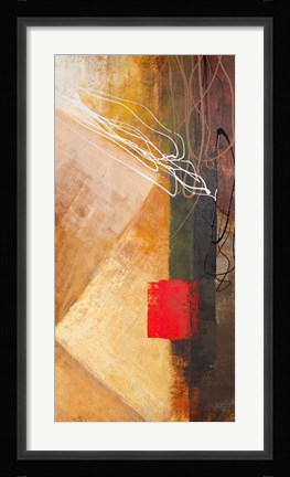 Framed Red on Black I Print