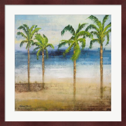 Framed Ocean Palms I Print