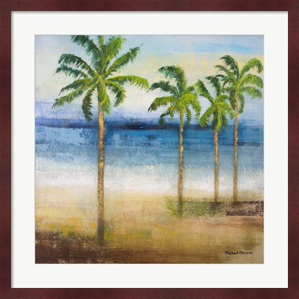 Framed Ocean Palms II Print
