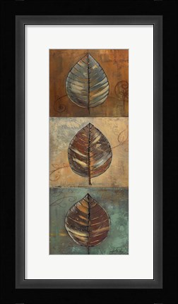 Framed New Leaf Panel II (Vertical) Print
