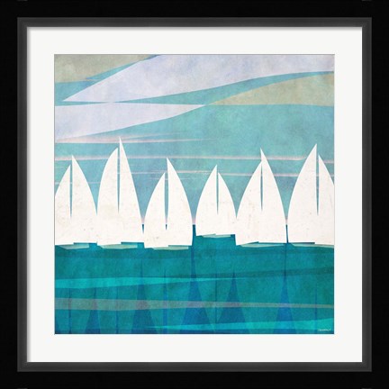 Framed Afternoon Regatta I Print