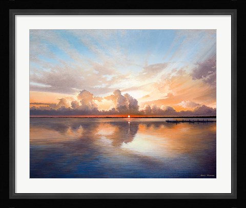 Framed Sunset over Lake Print
