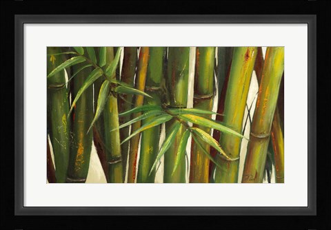 Framed Bamboo on Beige II Print