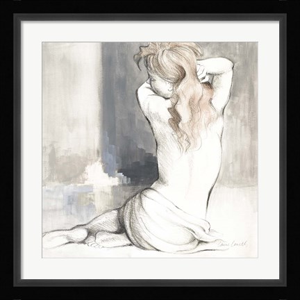 Framed Sketched Waking Woman I Print