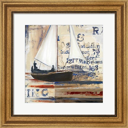 Framed Blue Sailing Race I Print