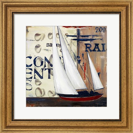 Framed Blue Sailing Race II Print