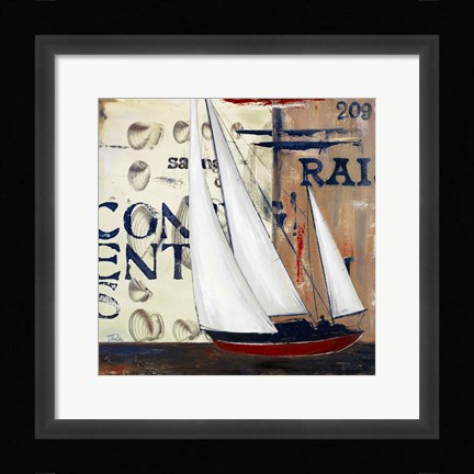 Framed Blue Sailing Race II Print
