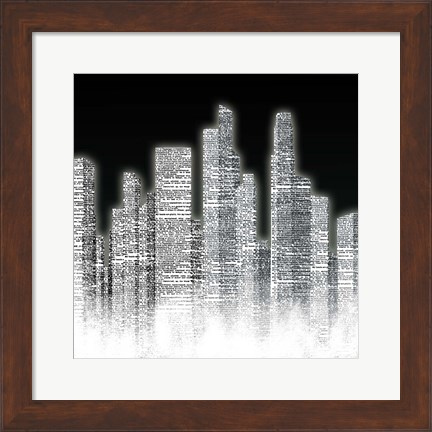 Framed Black and White City I Print