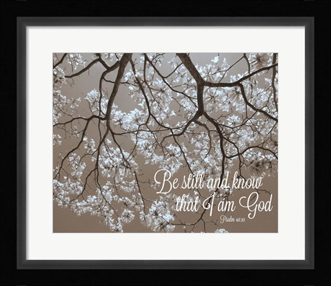 Framed Be Still Print