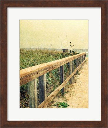 Framed Beach Rails I Print