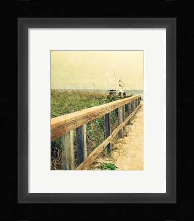 Framed Beach Rails I Print