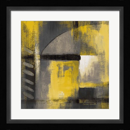Framed Grey and Yellow Soiree I Print