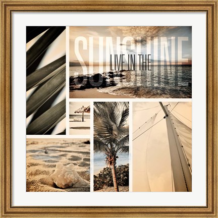 Framed Coastal Collage I Print