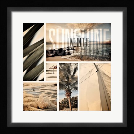 Framed Coastal Collage I Print
