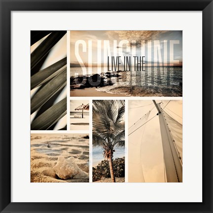 Framed Coastal Collage I Print