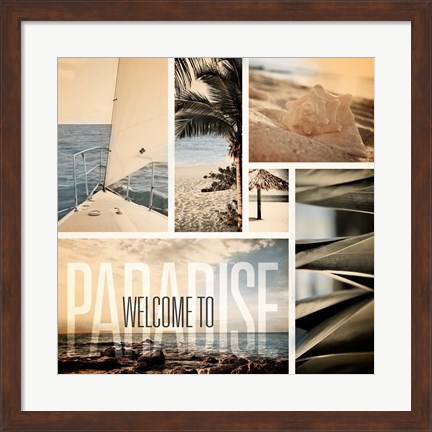 Framed Coastal Collage II Print