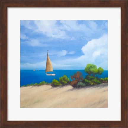 Framed Sailboat on Coast I Print